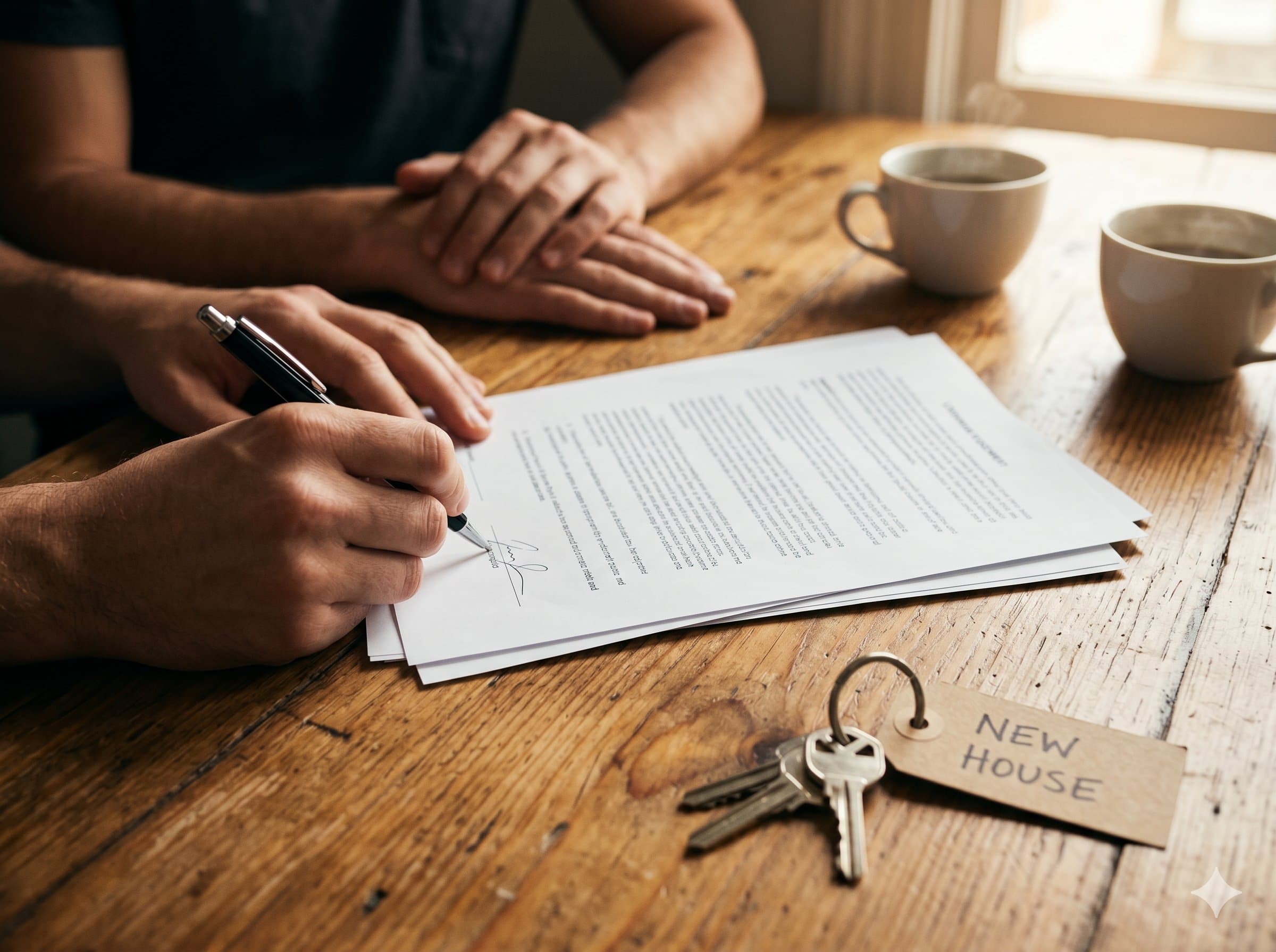 Hands signing closing paperwork
